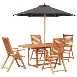 vidaXL Conjunto De Comedor Exterior Con Parasol 6 Uds. Vidaxl