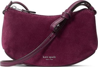 Kate Spade New York Loop Suede Crossbody Wallet Womens Handbags Purple Agate, Leather