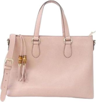 Gucci Pre-owned Vintage Handtas - Dames - Vintage Handtas - Roze - ONE Size - Leer - Vintage