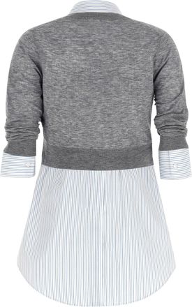 Alexander Wang Hybrid Wool-Cotton Knit Shirt - grey