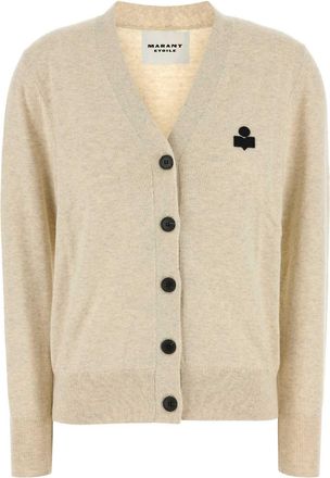 Isabel Marant Melange Cream Cotton Blend Karina Cardigan