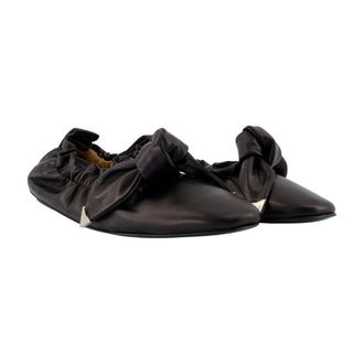Toga Archives Womens Ballet Flat Black Calfskin