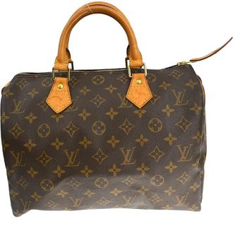 Louis Vuitton Speedy Handbag Monogram Canvas Brown Canvas Handbag (Pre-Owned)
