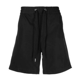 Moncler Cotton Shorts with Drawstring Waistband - male - Moncler - Casual Shorts - Black - S - Shorts