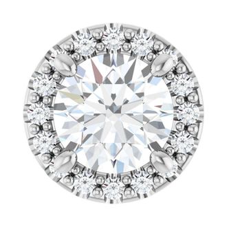 Diamond2Deal 14k Gold 5/8ct Lab-Grown Diamond Halo-Style Pendant