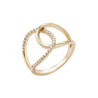 Adornia 14k Gold Vermeil.925 Sterling Silver CZ Tall Infinity Ring
