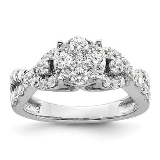 Diamond2Deal 14k White Gold Lab Grown Diamond Wedding Band Ring 1Ct Clarity- VS Color- G-H