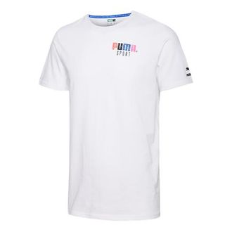 Puma Multi-Color Logo Athleisure Casual Sports Short Sleeve White 598938-02