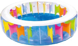 Trade Shop Trade Shop - Piscina Rotonda Gigante Motivo Arcobaleno Multicolore 190 X 50 Cm Gonfiabile 016091