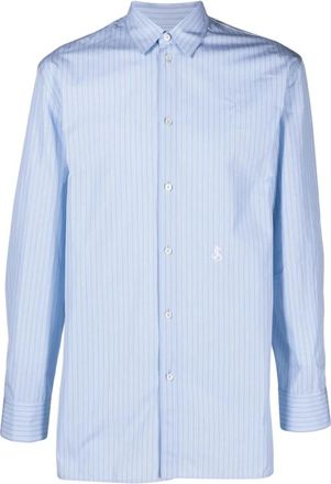 Jil Sander Klassieke Gestreepte Katoenen Overhemd - Heren - Zakelijke Overhemden - Blauw - L - Katoen - Overhemden