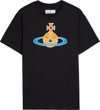 Vivienne Westwood Orb-print Stretch-cotton T-shirt - Black - XL