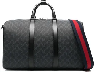 Gucci GG-Supreme luggage bag - men - Canvas/Cotton/Leather - OS - Black