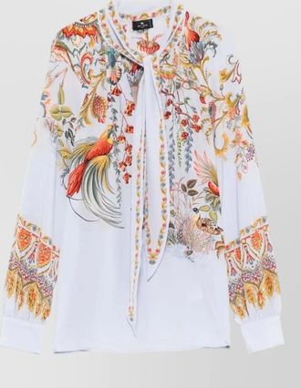 Etro long sleeve shirt bird floral print