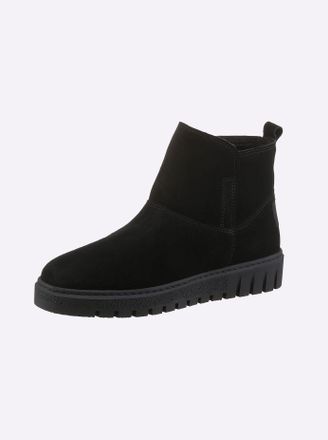 Casual Looks Stiefelette CASUAL LOOKS, Damen, Gr. 37, schwarz, Glattleder, Veloursleder, Schuhe Stiefelette
