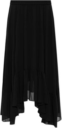Michael Kors Georgette High-Low Rok - Dames - Midirokken - Zwart - S - Polyester - Rokken