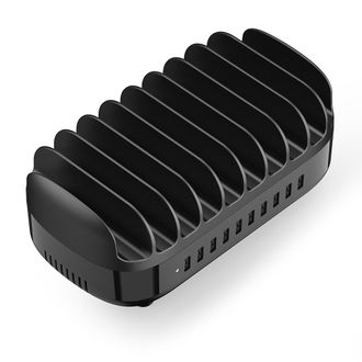 OEM Estaci&oacute;n De Carga Inteligente Duk-10p-v1 Para Tel&eacute;fonos Y Tabletas Con 10 Puertos Usb-a - Negra