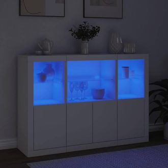 Berkfield Home Sideboards with LED Lights 3 pcs White Engineered Wood