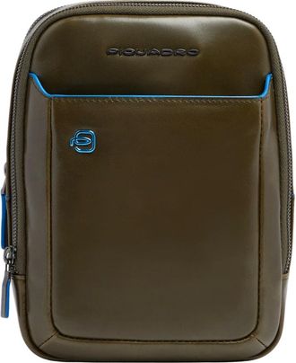 Piquadro Bolso Cruzado de Cuero para i Pad mini con Bloqueo Rfid - Bags - Hombre - Verde - ONE SIZE