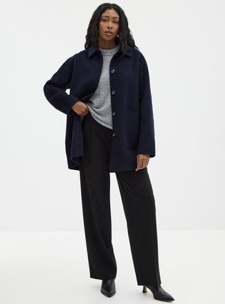 Contemporaine Womens Reprocessed wool felted shirt-collar jacket