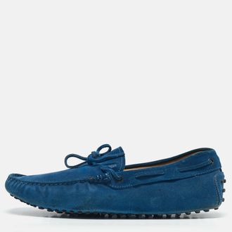 Tod's Tods Blue Suede Slip On Loafers