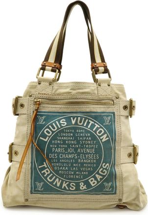 Louis Vuitton Blue Natural Canvas Shoulder Bag Tote Bag (Pre-Owned)