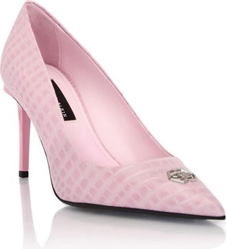 Philipp Plein Cocco Print Decolette Mid Heels Hexagon 9 Women in Rose/pink at Nordstrom, Size 39