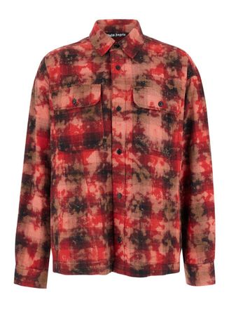 Palm Angels Multicolor Vintage Check Motiv Shirt In Cotton Blend Man