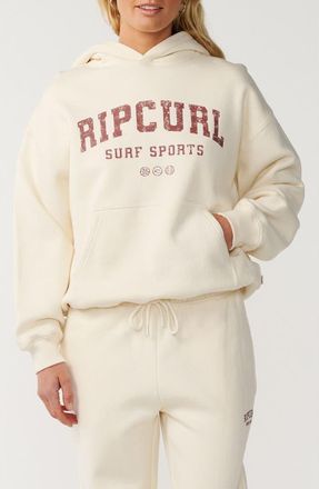 Rip Curl Varsity Sports Hoodie in Bone at Nordstrom, Size Xx-Small