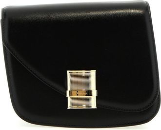 Ferragamo Black Fiamma small shoulder bag