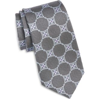 Nordstrom Geometric Silk Tie in Black at Nordstrom
