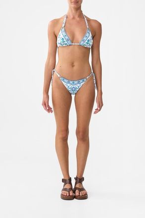 Camilla Tri Bikini Set With Tie Sides And Ring Trims Isnik Lullaby at Nordstrom, Size Small