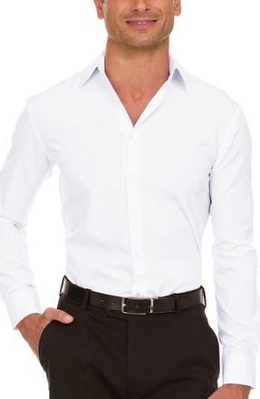 Nautica Trim Fit Solid Dress Shirt in White at Nordstrom Rack, Size 15.5 - 32/33