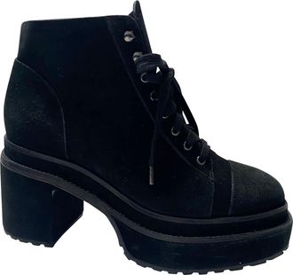 Cult Gaia Enkellaarsjes in Zwart Su&egrave;de