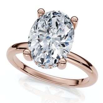 Pompeii3 2 1/10Ct Oval Diamond Side Halo Engagement Ring 14k Gold or Platinum Lab Grown