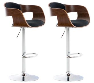 Clp Clp - Set De 2 Taburetes Kingston En Tela Nogal/negro