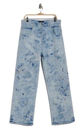 Purple Bleach Paint Embroidery Jeans in Light Indigo at Nordstrom Rack, Size 33