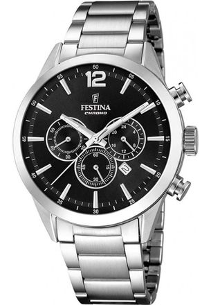 Festina F20343-8 Mens Timeless Chronograph Watch - Silver - One Size