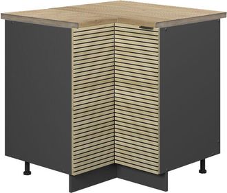 Vicco Armario De Esquina Fame-line, Panel De Roble, 80.5 Cm, Et Roble