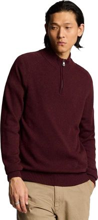 Lyle & Scott Heren Quarter Zip Zadelmouw Trui (Rood)