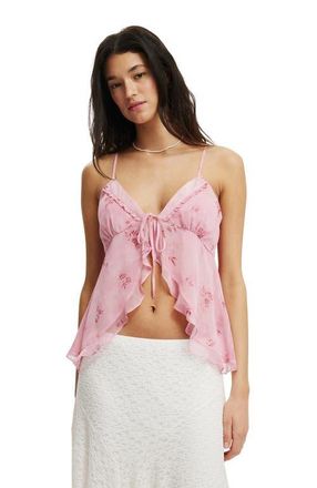 Cotton On Womens Cleo Asymmetric Cami in Luna Floral Ballerina Pink at Nordstrom, Size 12