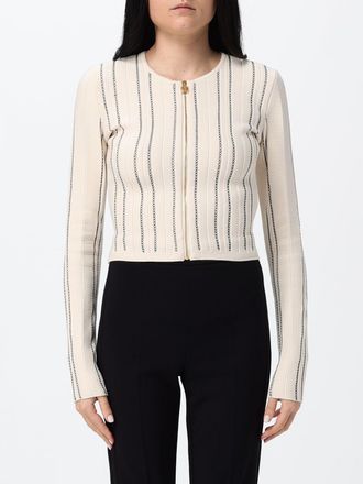 Elisabetta Franchi Cardigan a righe slim fit con scollo rotondo e chiusura zip