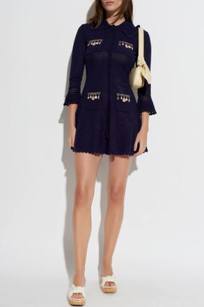 Self Portrait Dress With Pendants, Womens, Navy Blue