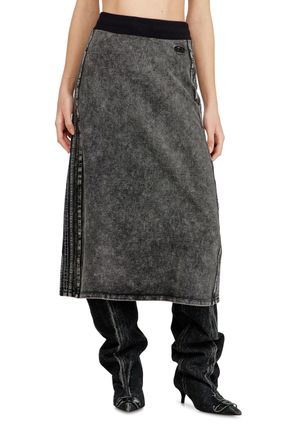 Diesel Fleece cotton skirt with side bands - Skirts - Woman