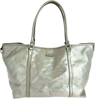 Gucci Silver Gg Imprime Tote (Authentic Pre-Loved)