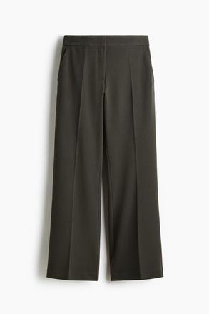 H&M Flared Tailored Trousers in Dark Dusty Green at Nordstrom, Size 10
