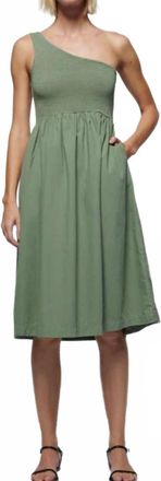 Nation Ltd Connie One Shoulder Smocked Dress In Sea Spray