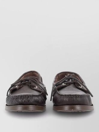 Paraboot boat shoes slip on round toe stitching