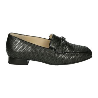 Hassia Zwarte Instappers met Uitneembaar Voetbed - Dames - Loafers - Zwart - 40 EU - Leer - Schoenen