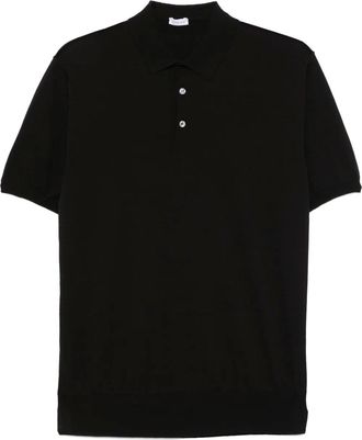 Caruso Polo in cotone con ricamo logo - Nero