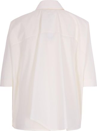 Maison Margiela Womens Oversized Poplin Shirt Off White Polyester